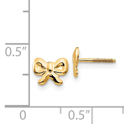 14K Yellow Gold Madi K Bows Screwback Earrings