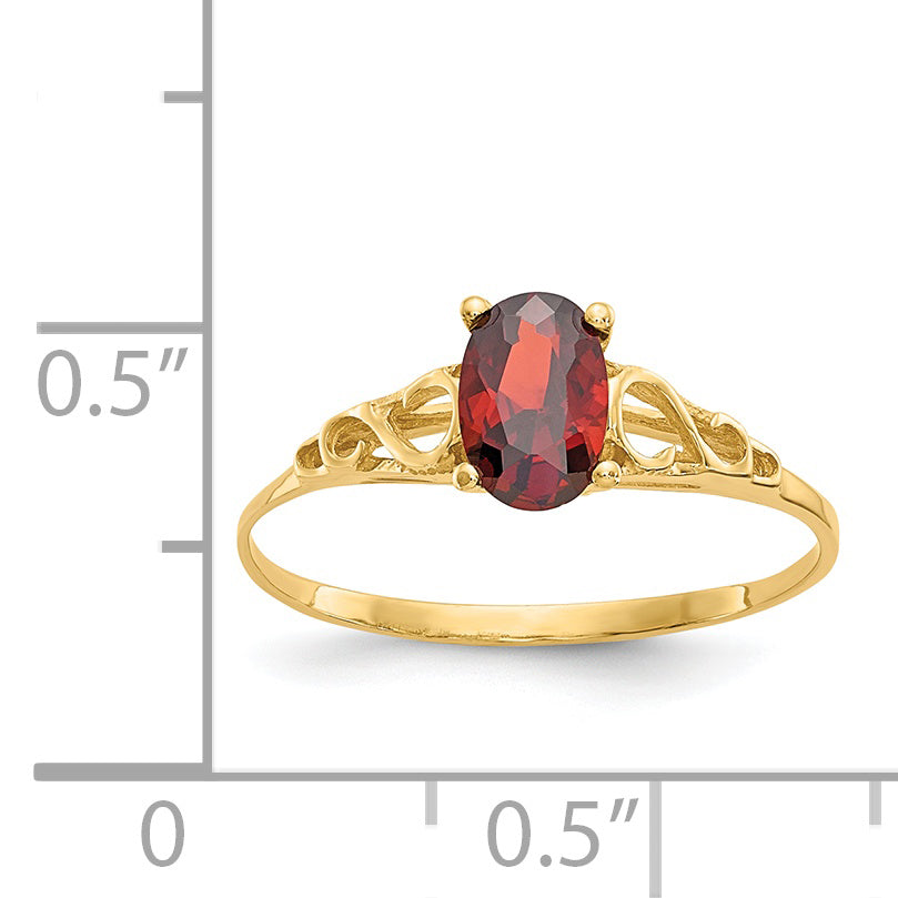 14K Yellow Gold Madi K Synthetic Garnet Ring