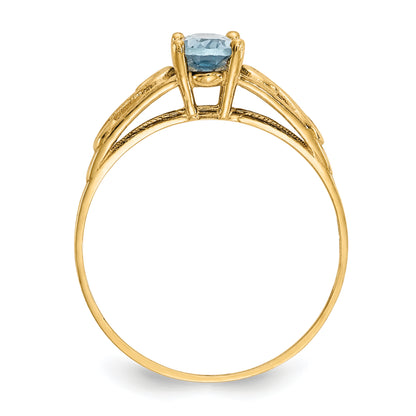 14K Yellow Gold Madi K Synthetic Aquamarine Ring