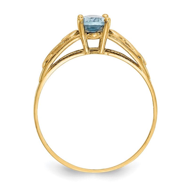 14K Yellow Gold Madi K Synthetic Aquamarine Ring