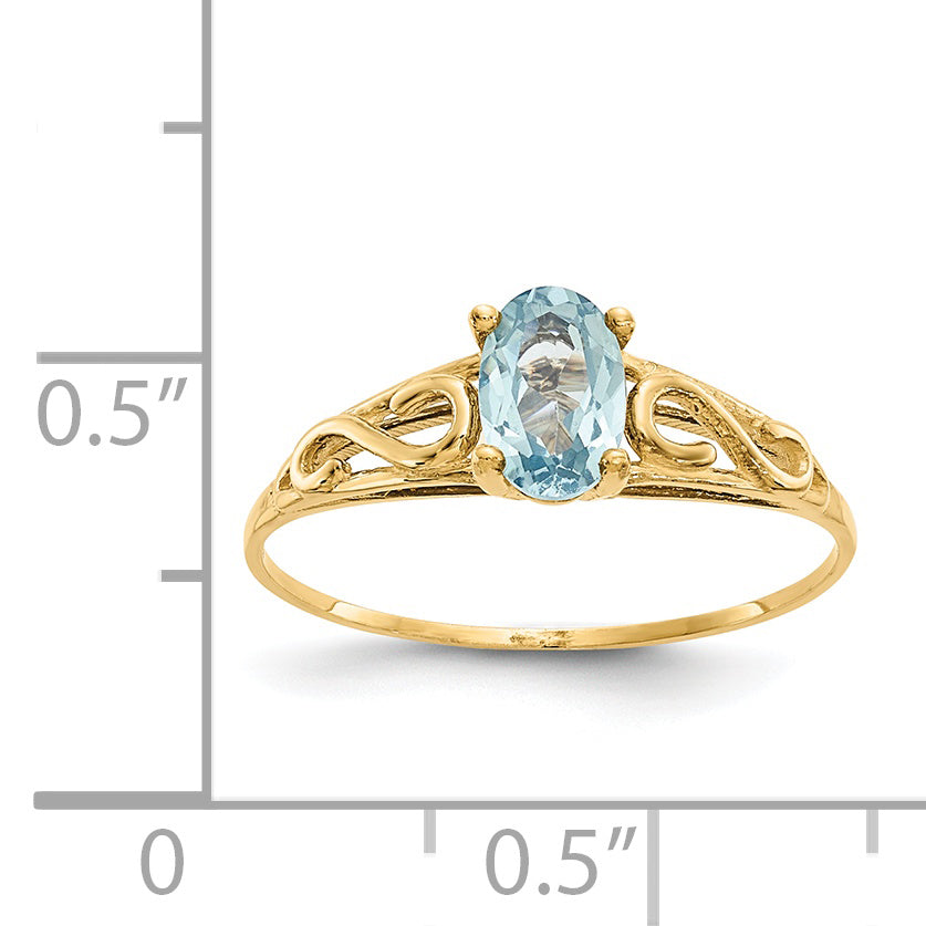 14K Yellow Gold Madi K Synthetic Aquamarine Ring