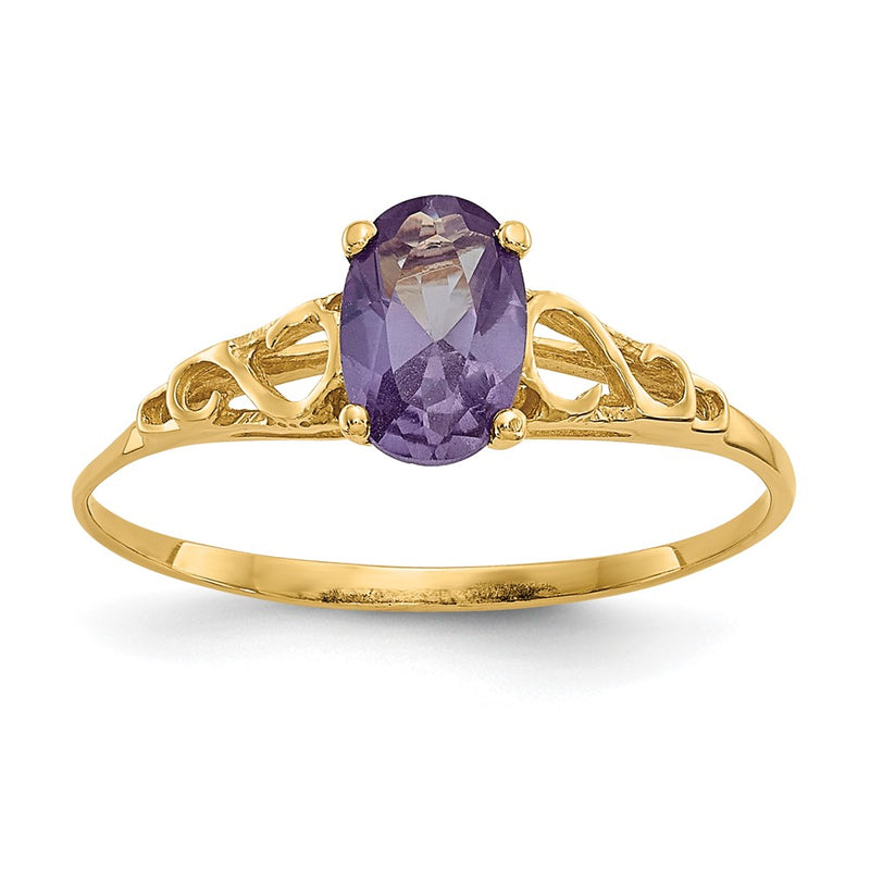 14K Yellow Gold Madi K Synthetic Alexandrite Ring