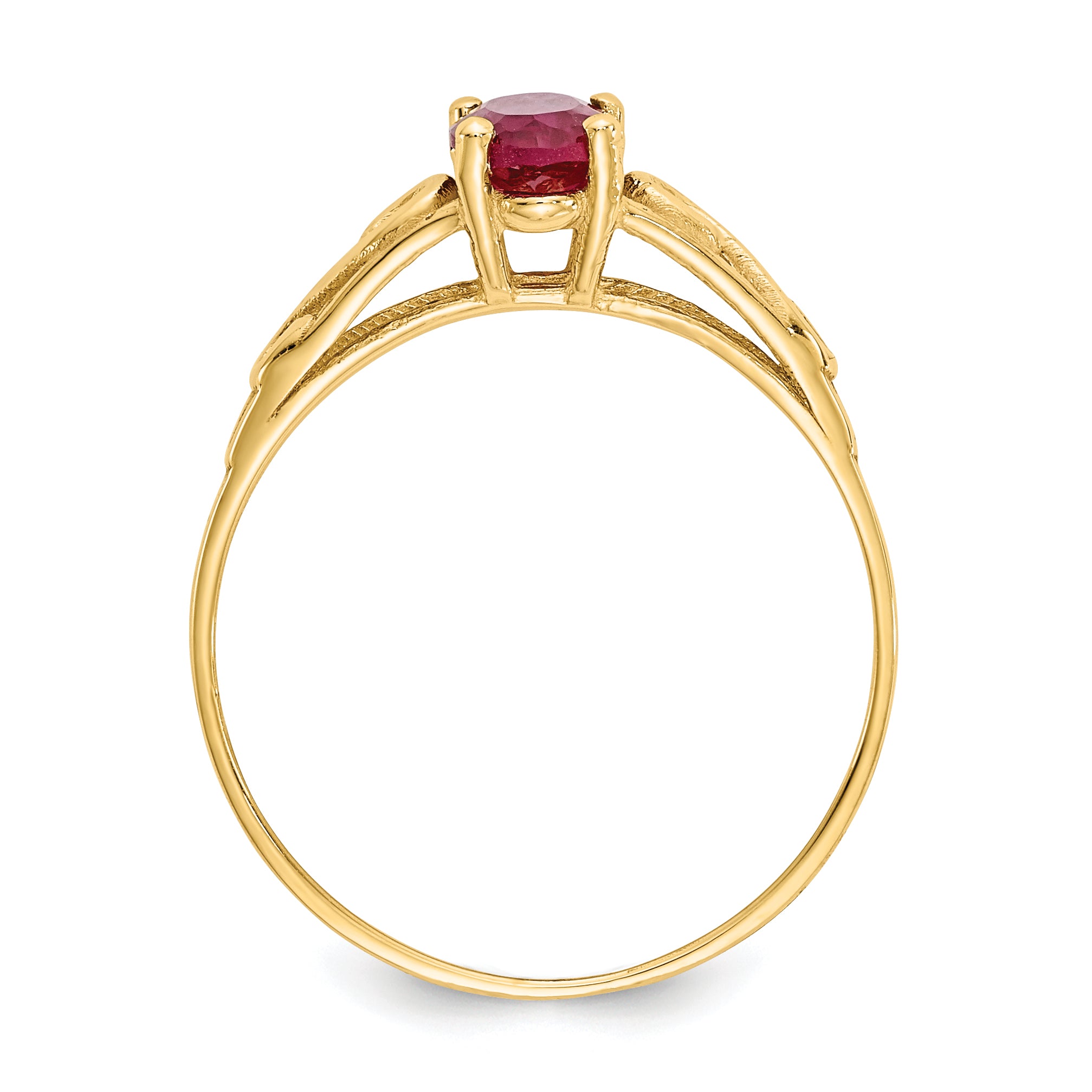 14K Yellow Gold Madi K Synthetic Ruby Ring
