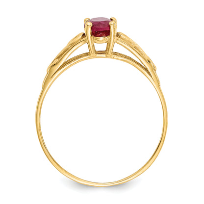 14K Yellow Gold Madi K Synthetic Ruby Ring