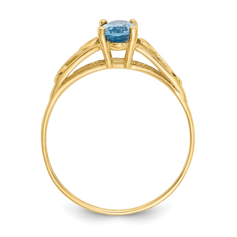 14K Yellow Gold Madi K Synthetic Blue Zircon Ring