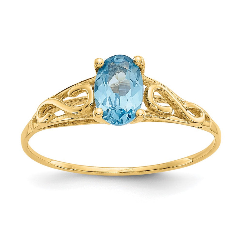 14K Yellow Gold Madi K Synthetic Blue Zircon Ring