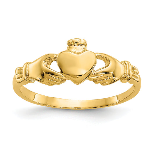 14K Yellow Gold Madi K Claddagh Baby Ring (Size 3 Only)
