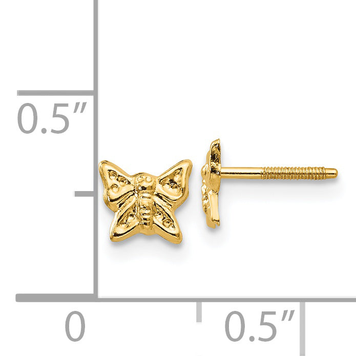 14K Yellow Gold Madi K Butterfly Screwback Earrings