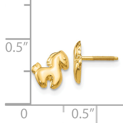 14K Yellow Gold Madi K Pony Screwback Earrings