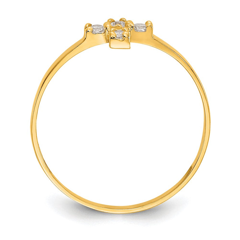 14K Yellow Gold Madi K Cz Cross Baby Ring (Size 3 Only)