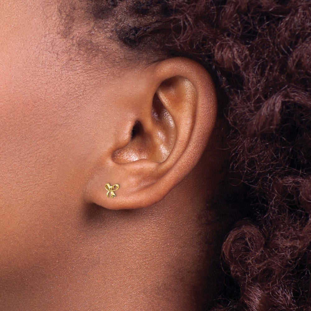 14K Yellow Gold Madi K Bow Post Earrings