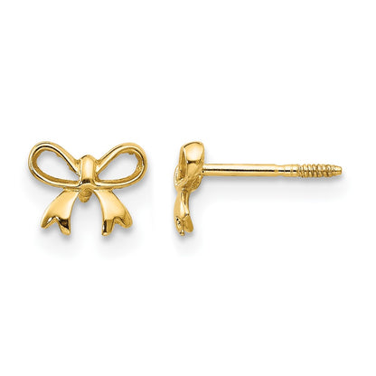 14K Yellow Gold Madi K Bow Post Earrings