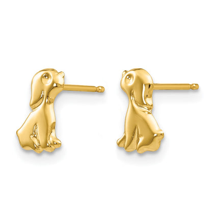 14K Yellow Gold Madi K Sitting Dog Post Earrings