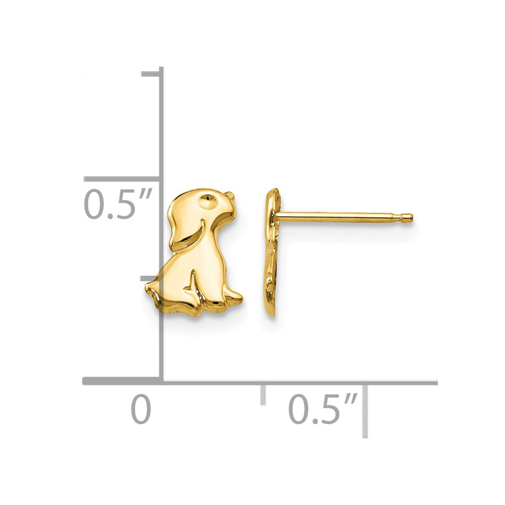 14K Yellow Gold Madi K Sitting Dog Post Earrings