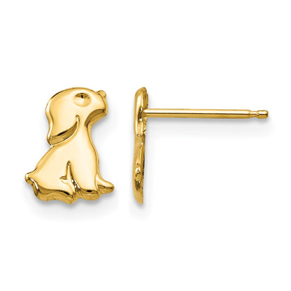 14K Yellow Gold Madi K Sitting Dog Post Earrings