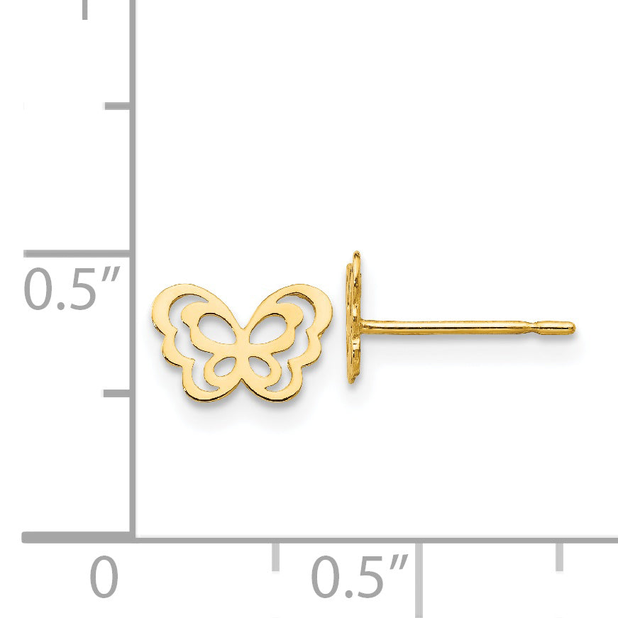 14K Yellow Gold Madi K Children'S Butterfly Post Earrings