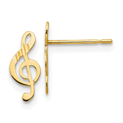 14K Yellow Gold Madi K D/C Music Note Post Earrings