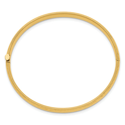 14K Yellow Gold Madi K Kids Polished Hammered 5mm Hinged Child'S Bangle