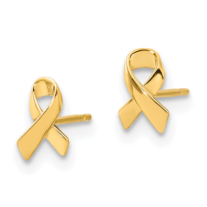 14K Yellow Gold Madi K Awareness Ribbon Post Earrings