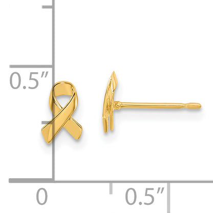 14K Yellow Gold Madi K Awareness Ribbon Post Earrings