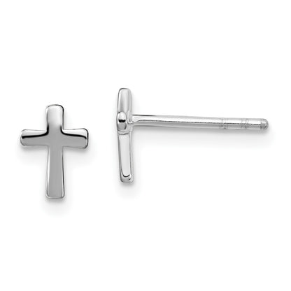 Sterling Silver Cross Earrings W/pink Gift Pouch