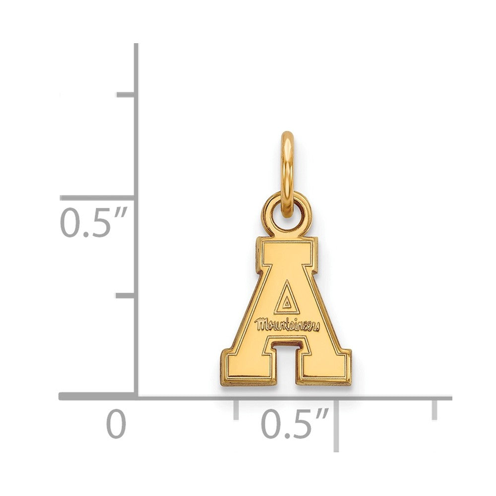 Gold Plated Sterling Silver Logoart Appalachian State University Extra Small Pendant