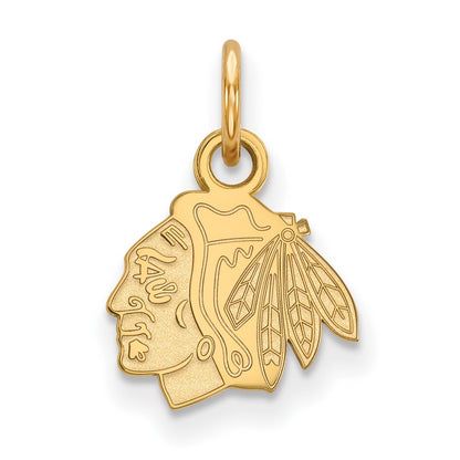 10K Yellow Gold Nhl Logoart Chicago Blackhawks Extra Small Pendant