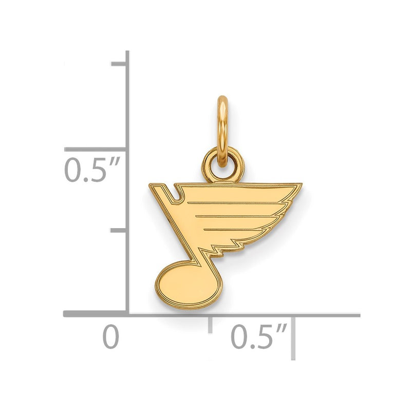 Gold Plated Sterling Silver Nhl Logoart St. Louis Blues Extra Small Pendant