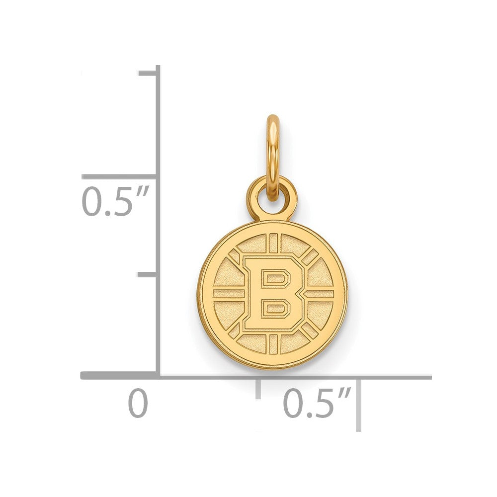 Gold Plated Sterling Silver Nhl Logoart Boston Bruins Extra Small Pendant