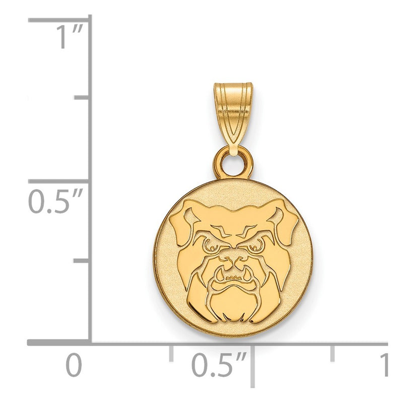 Gold Plated Sterling Silver Logoart Butler University Bulldog Small Pendant