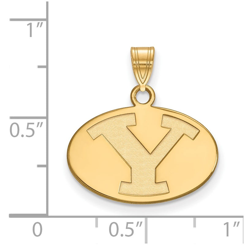 Gold Plated Sterling Silver Logoart Brigham Young University Letter Y Small Pendant