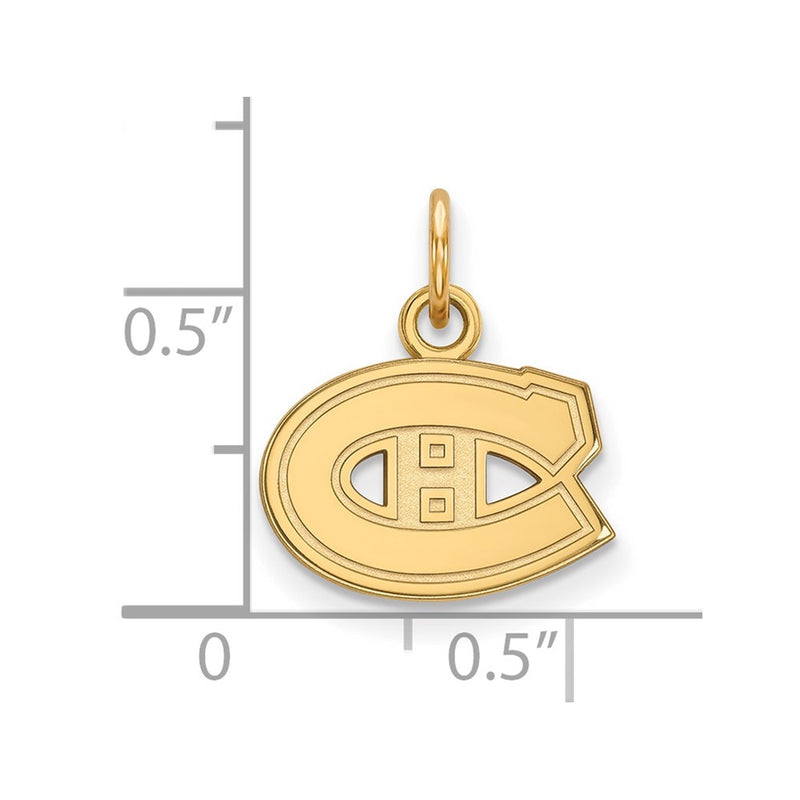 Gold Plated Sterling Silver Nhl Logoart Montreal Canadiens Extra Small Pendant