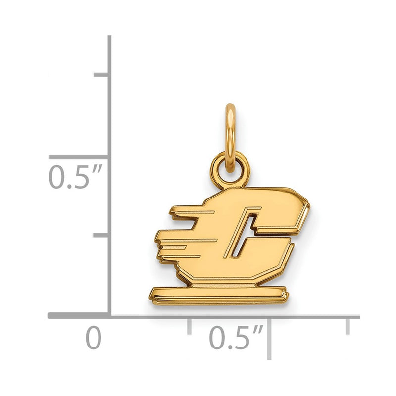 Gold Plated Sterling Silver Logoart Central Michigan University Letter C Extra Small Pendant