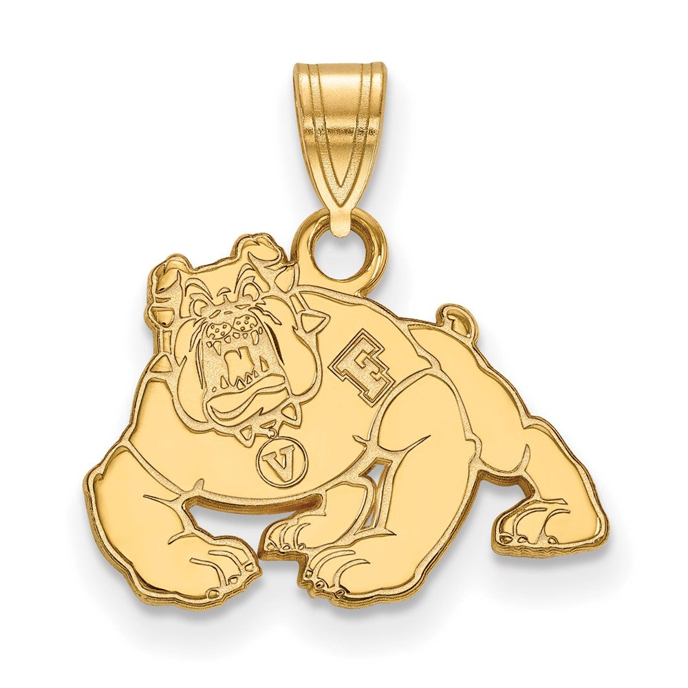14K Yellow Gold Logoart California State University Fresno Bulldog Small Pendant