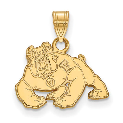 14K Yellow Gold Logoart California State University Fresno Bulldog Small Pendant