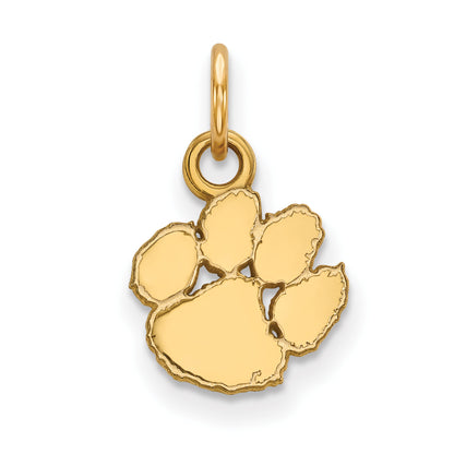 10K Yellow Gold Logoart Clemson University Tiger Paw Extra Small Pendant