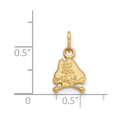 14K Yellow Gold Logoart East Carolina University Pirate Extra Small Pendant