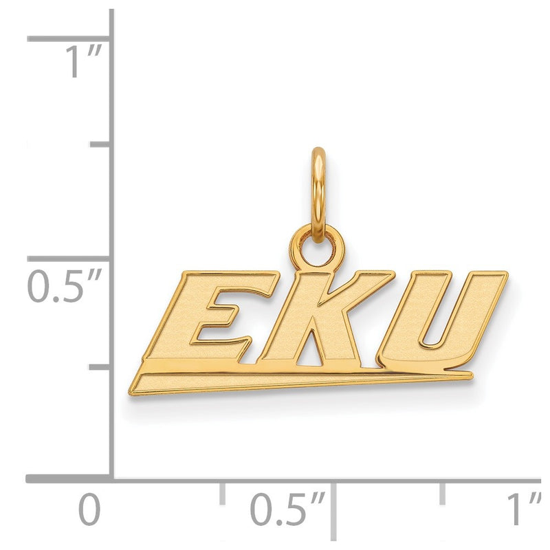 Gold Plated Sterling Silver Logoart Eastern Kentucky University E K U Extra Small Pendant