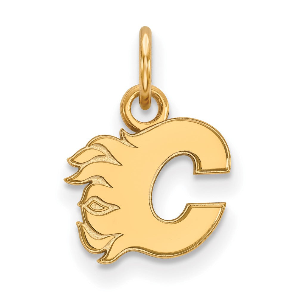 10K Yellow Gold Nhl Logoart Calgary Flames Letter C Extra Small Pendant