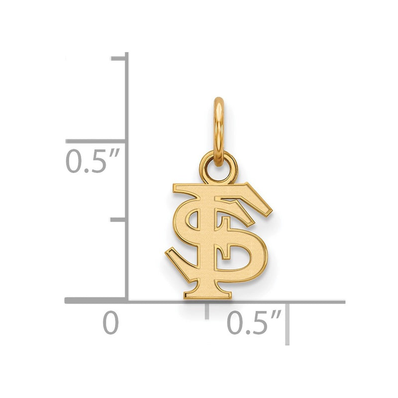 Gold Plated Sterling Silver Logoart Florida State University F S Extra Small Pendant