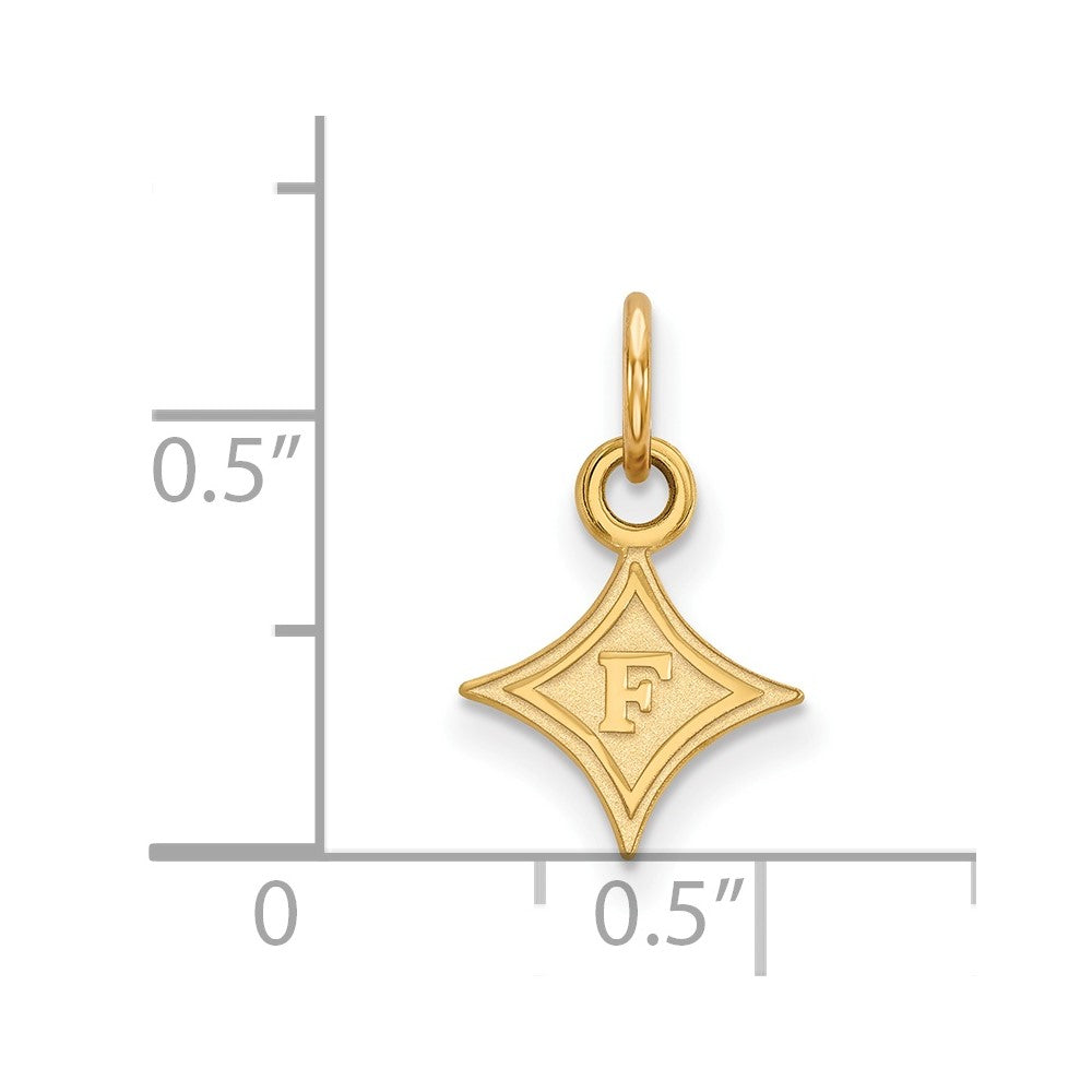 Gold Plated Sterling Silver Logoart Furman University Extra Small Pendant