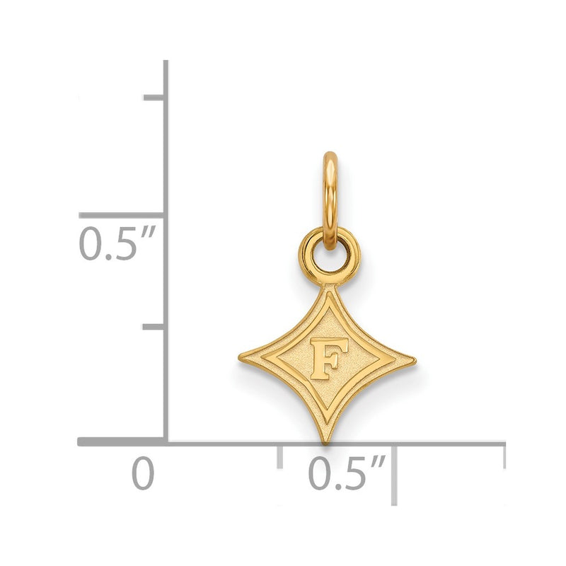 Gold Plated Sterling Silver Logoart Furman University Extra Small Pendant