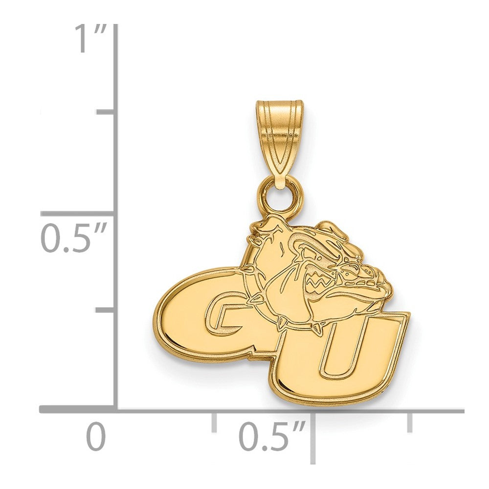 Gold Plated Sterling Silver Logoart Gonzaga University G U Bulldog Small Pendant