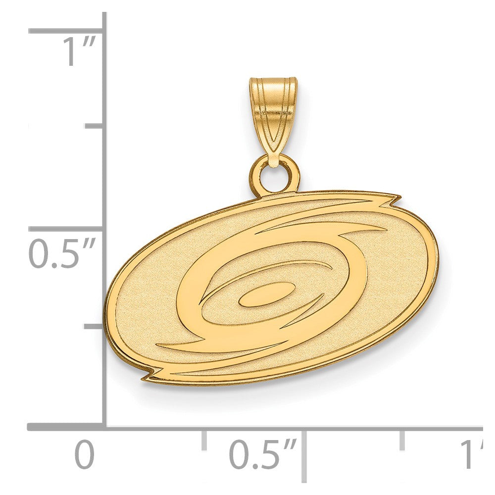 Gold Plated Sterling Silver Nhl Logoart Carolina Hurricanes Small Pendant
