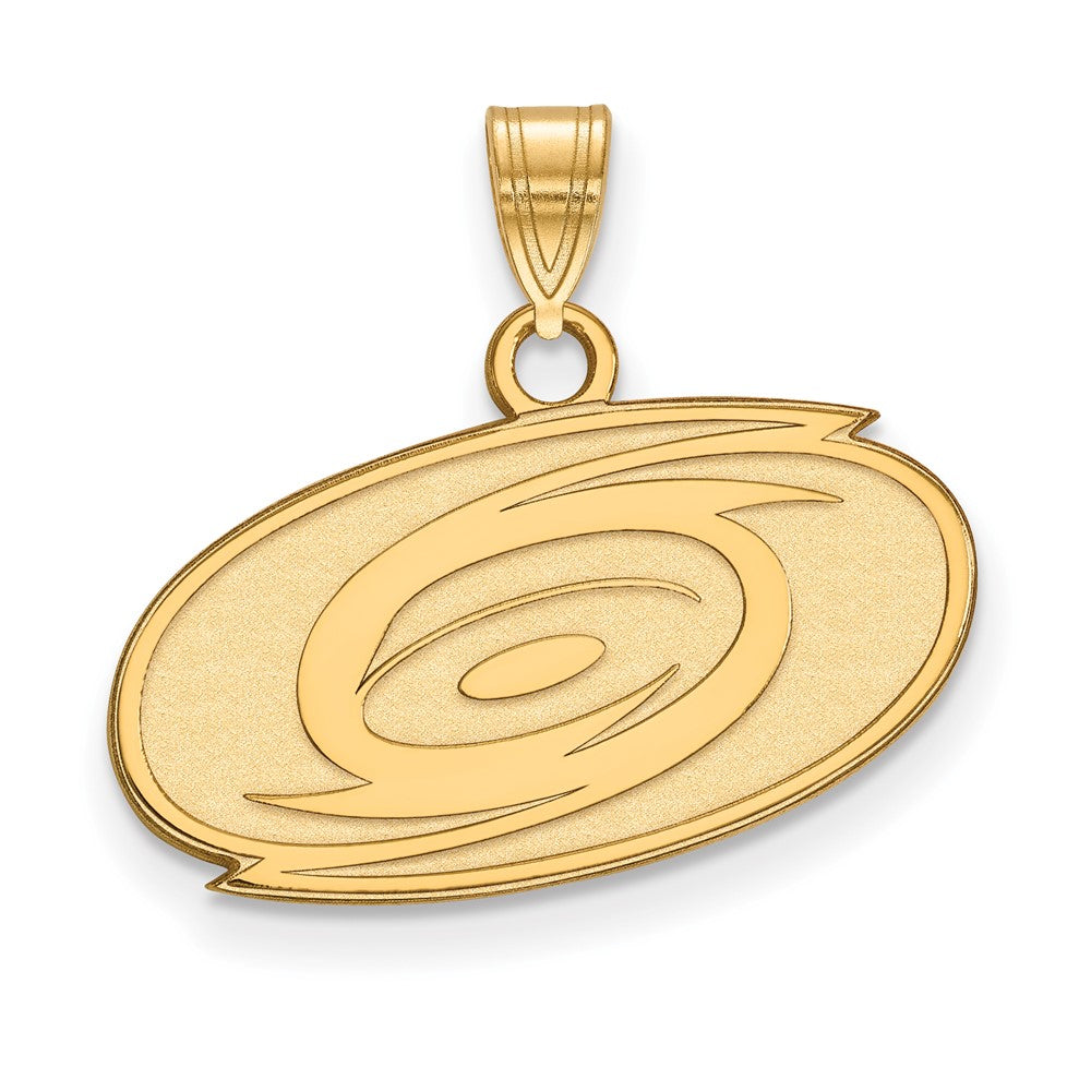 Gold Plated Sterling Silver Nhl Logoart Carolina Hurricanes Small Pendant