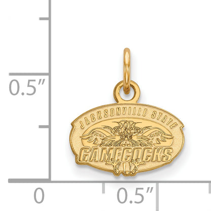 Gold Plated Sterling Silver Logoart Jacksonville State University Extra Small Pendant