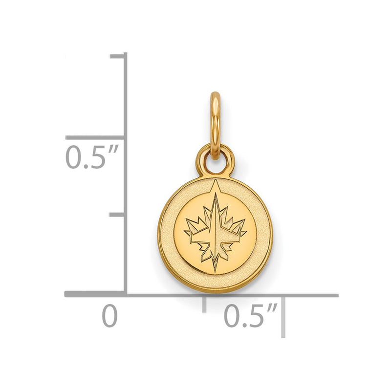 Gold Plated Sterling Silver Nhl Logoart Winnipeg Jets Extra Small Pendant