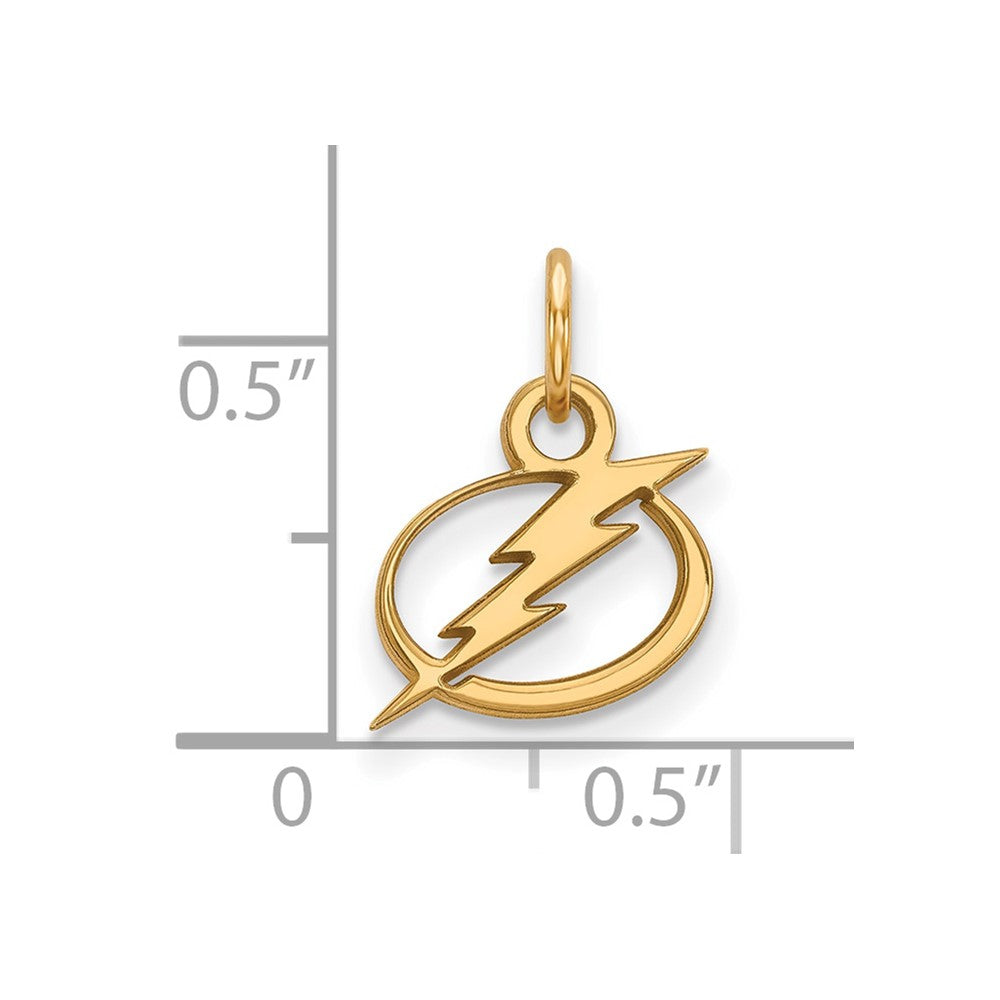 Gold Plated Sterling Silver Nhl Logoart Tampa Bay Lightning Extra Small Pendant