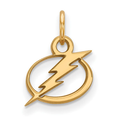 Gold Plated Sterling Silver Nhl Logoart Tampa Bay Lightning Extra Small Pendant