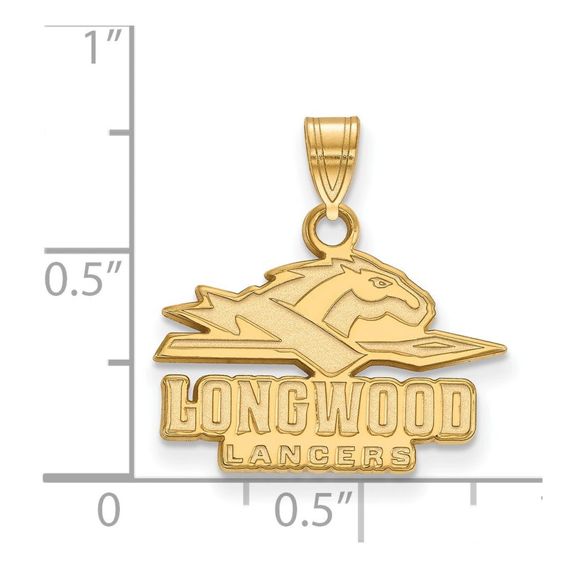 Gold Plated Sterling Silver Logoart Longwood University Lancers Small Pendant